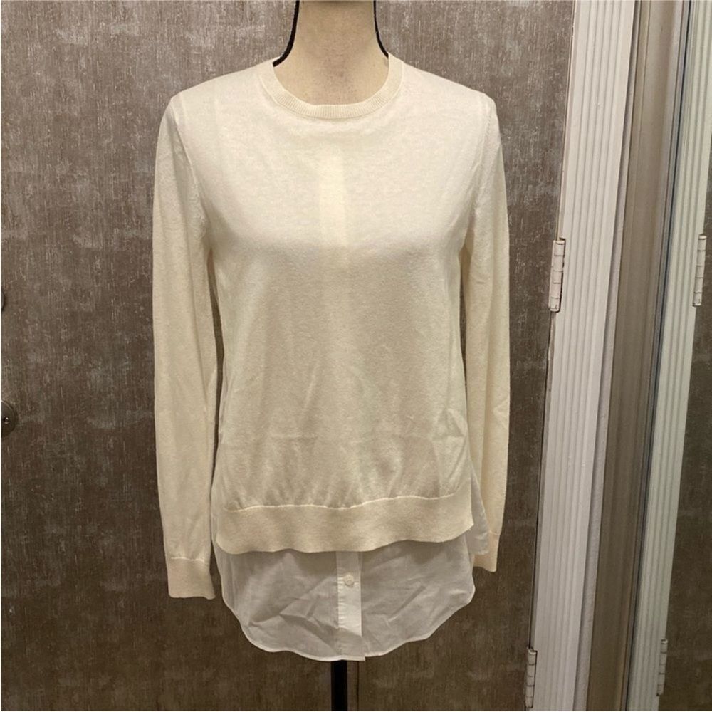 Theory Cream Layered Sweater, S